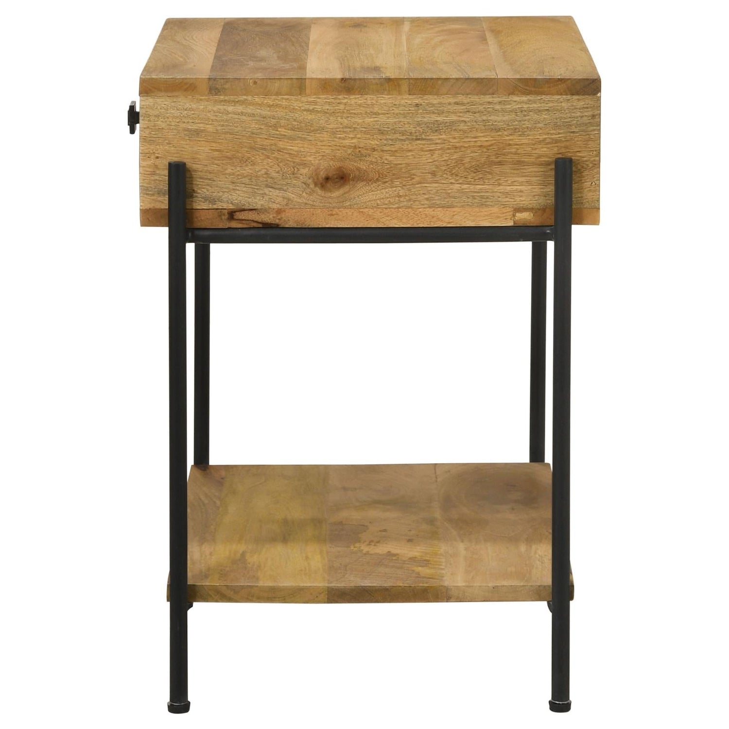 Declan Natural Mango/Black 1-Drawer Accent Table with Open Shelf - 959556 - Bien Home Furniture & Electronics