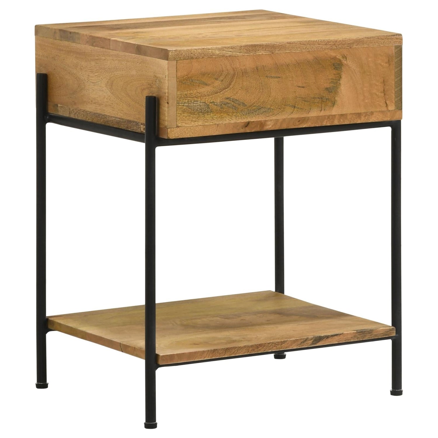 Declan Natural Mango/Black 1-Drawer Accent Table with Open Shelf - 959556 - Bien Home Furniture & Electronics