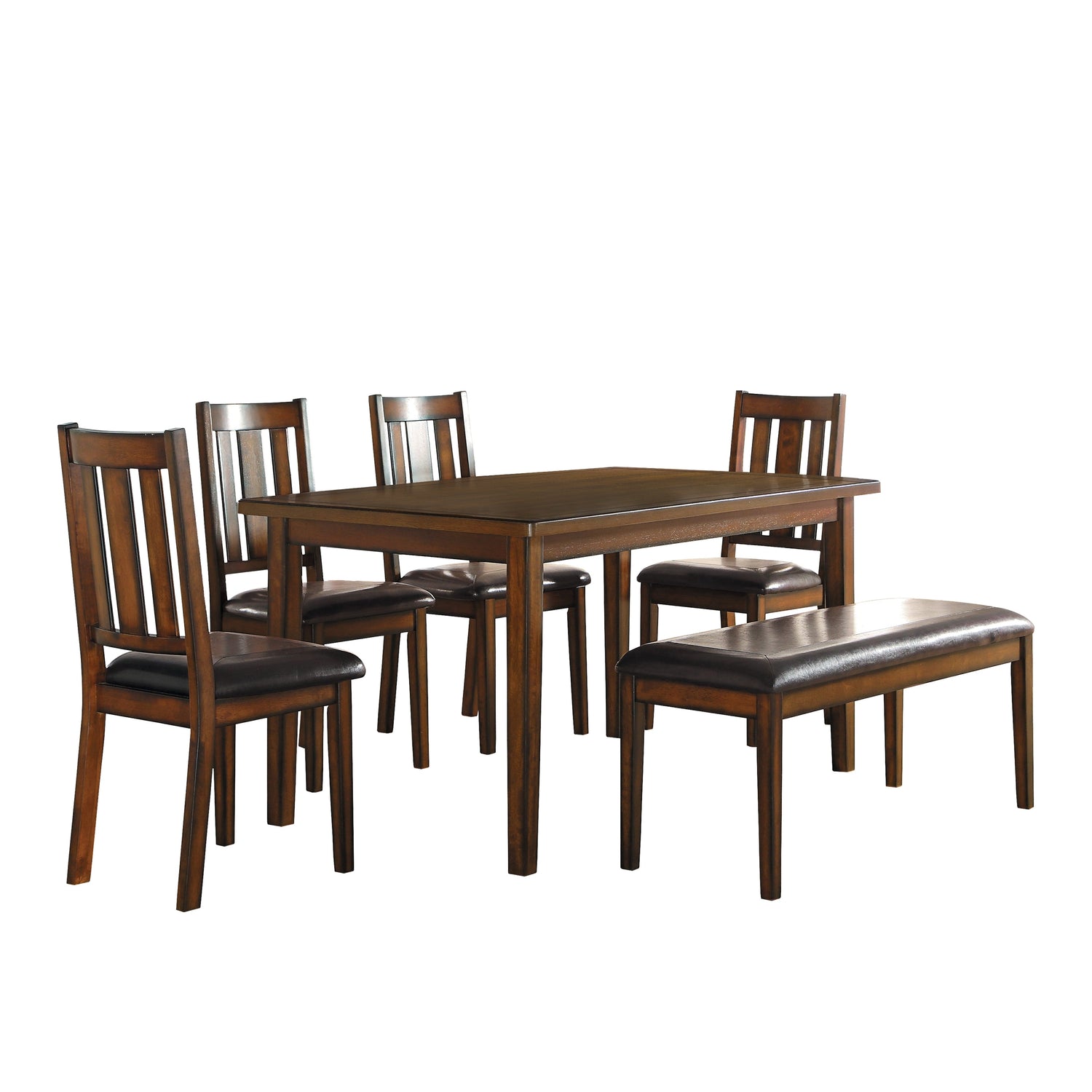 Delmar Burnished Brown 6-Piece Dining Set - 5511 - Bien Home Furniture & Electronics