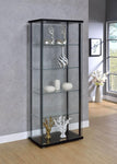 Delphinium Black/Clear 5-Shelf Glass Curio Cabinet - 950170 - Bien Home Furniture & Electronics