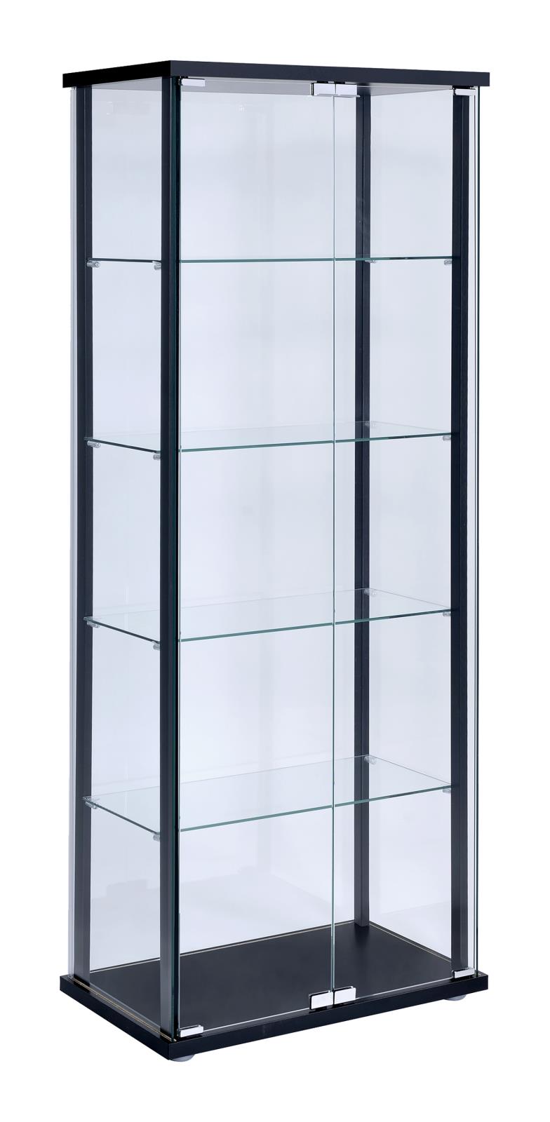 Delphinium Black/Clear 5-Shelf Glass Curio Cabinet - 950170 - Bien Home Furniture & Electronics