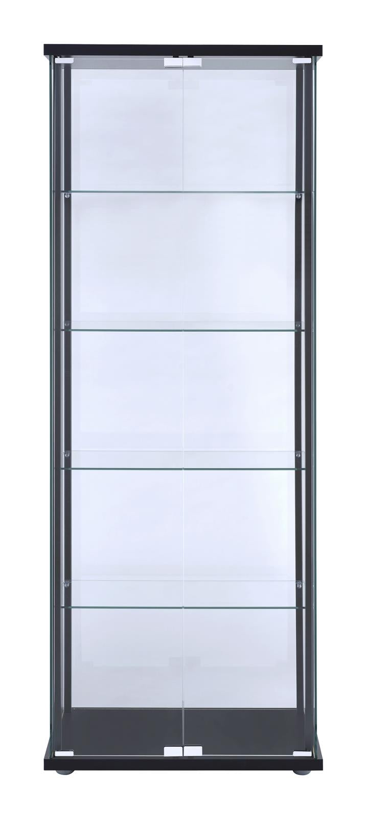 Delphinium Black/Clear 5-Shelf Glass Curio Cabinet - 950170 - Bien Home Furniture & Electronics