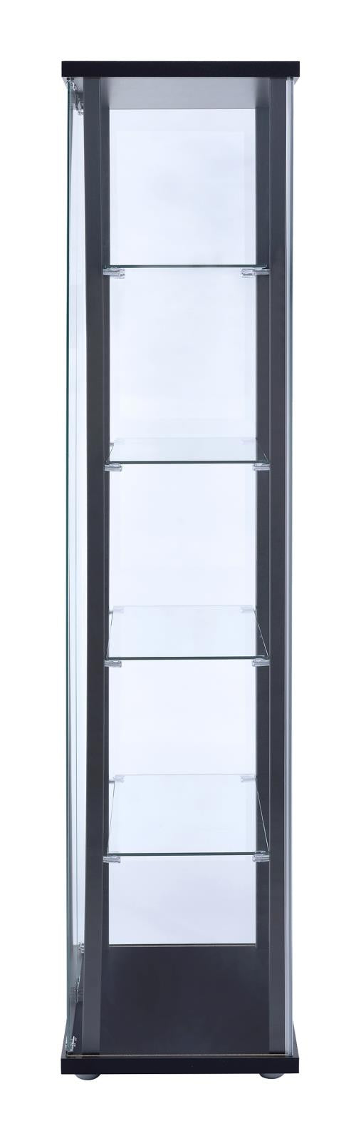 Delphinium Black/Clear 5-Shelf Glass Curio Cabinet - 950170 - Bien Home Furniture & Electronics