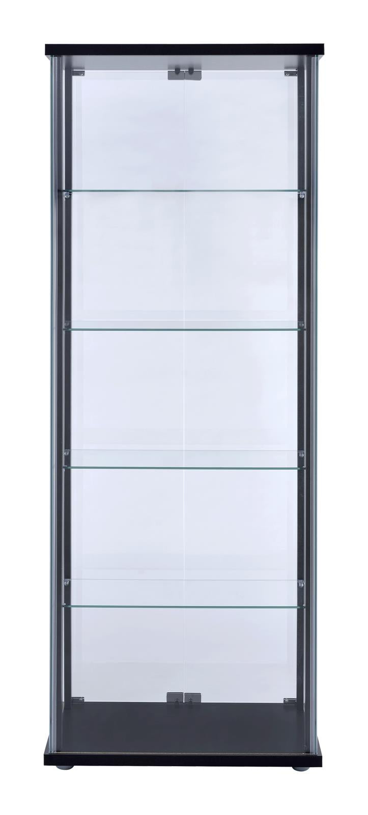Delphinium Black/Clear 5-Shelf Glass Curio Cabinet - 950170 - Bien Home Furniture & Electronics