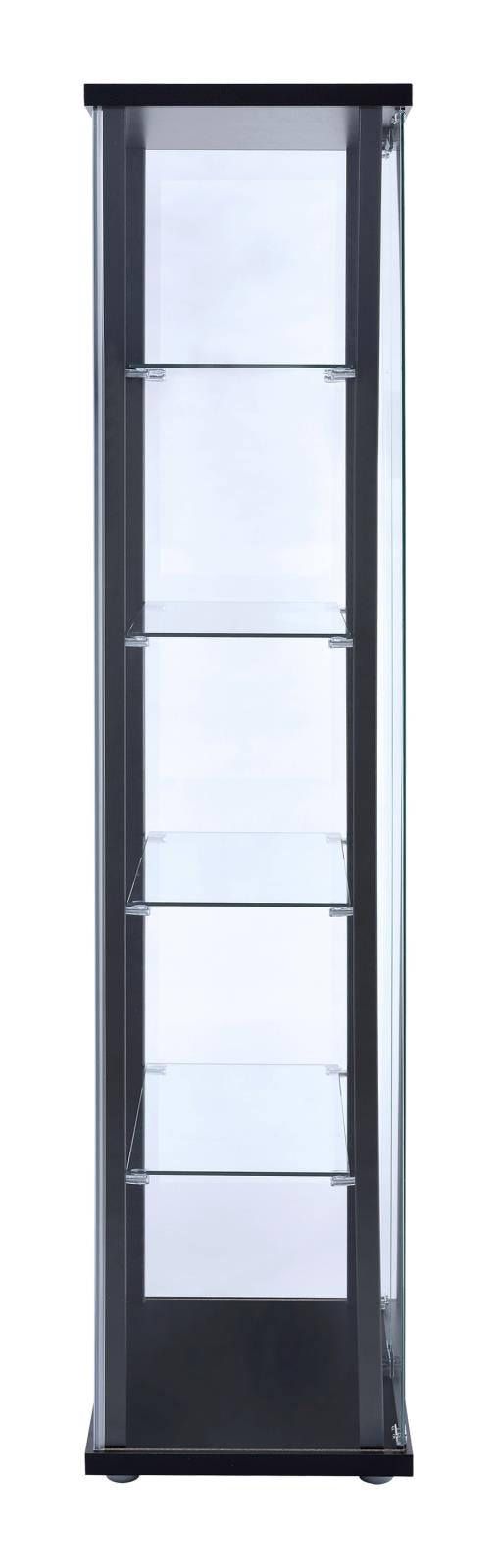 Delphinium Black/Clear 5-Shelf Glass Curio Cabinet - 950170 - Bien Home Furniture & Electronics