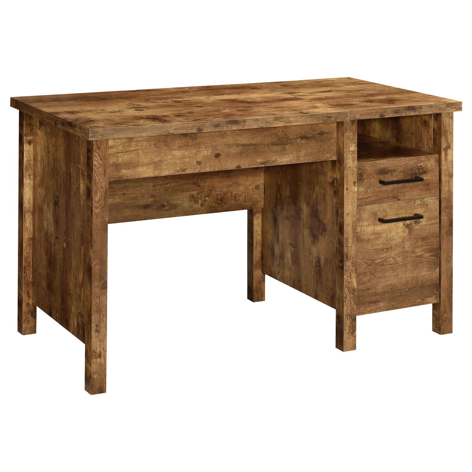 Delwin Antique Nutmeg Lift Top Office Desk with File Cabinet - 881240 - Bien Home Furniture & Electronics
