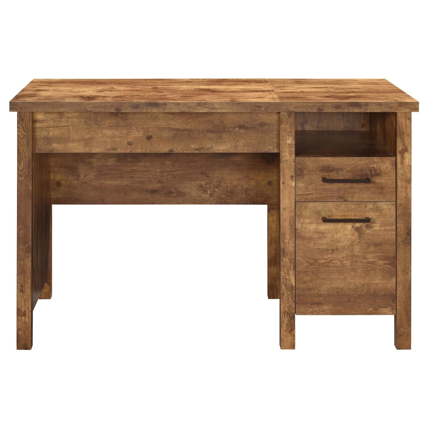 Delwin Antique Nutmeg Lift Top Office Desk with File Cabinet - 881240 - Bien Home Furniture & Electronics