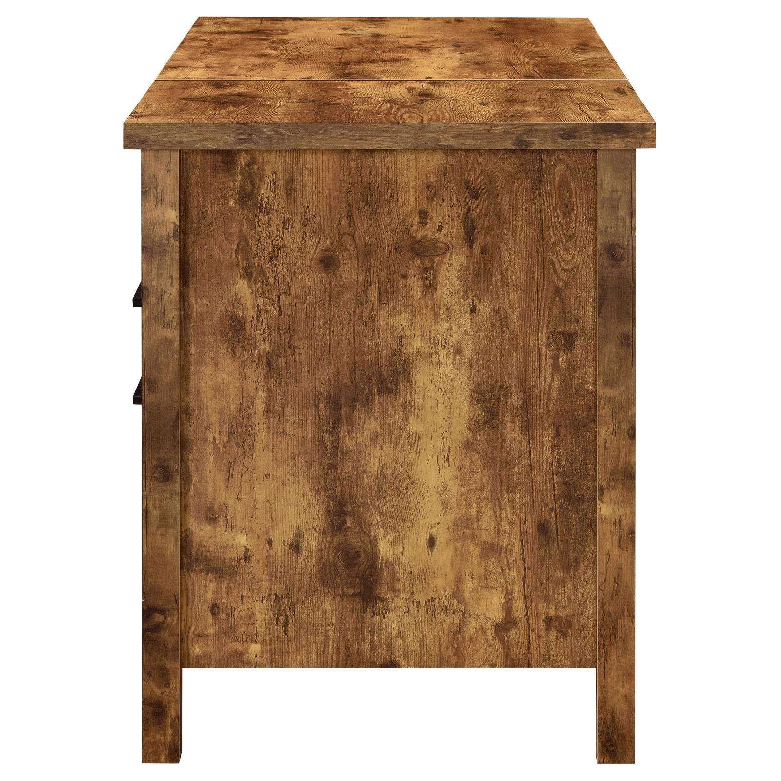Delwin Antique Nutmeg Lift Top Office Desk with File Cabinet - 881240 - Bien Home Furniture & Electronics