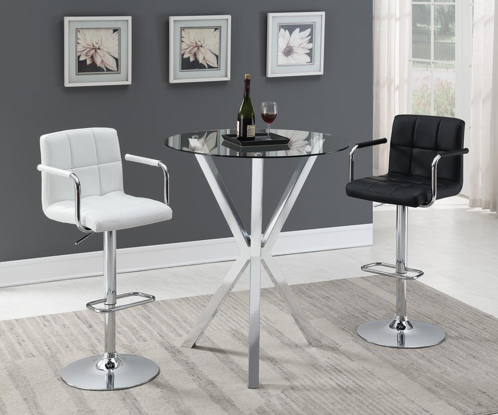 Denali Chrome Round Glass Top Bar Table - 100186 - Bien Home Furniture & Electronics