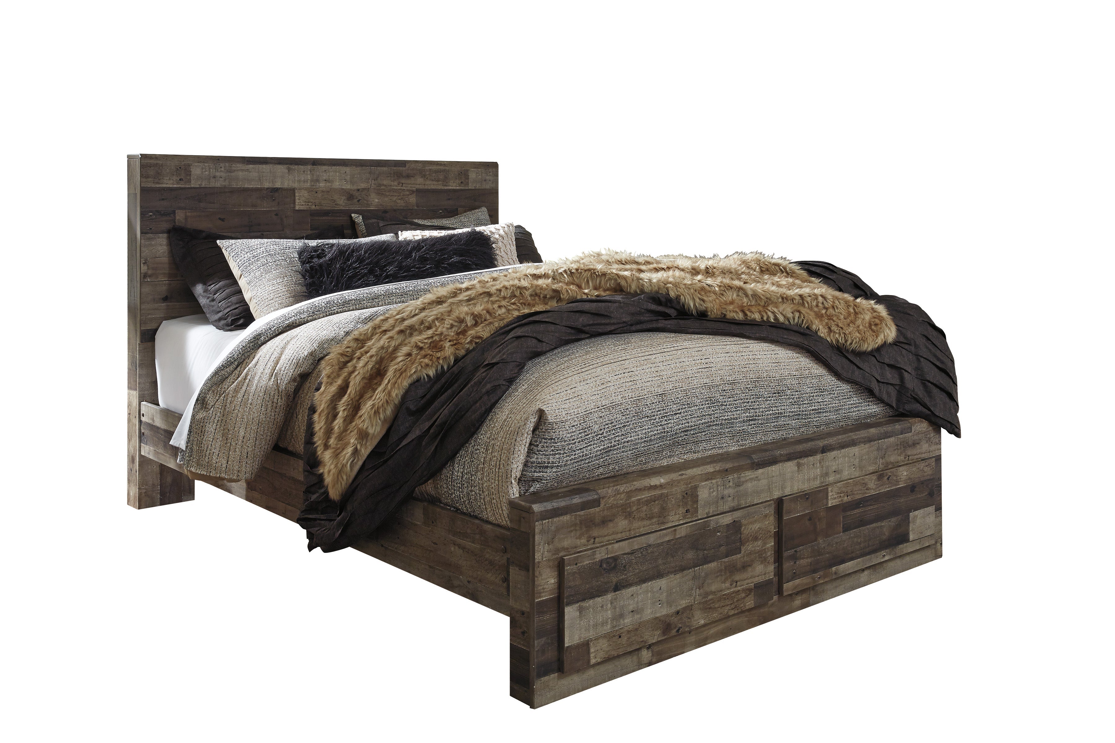 Derekson Multi Gray Footboard Storage Platform Bedroom Set - SET | B200-54S | B200-57 | B200-95 | B200-31 | B200-92 | B100-13 - Bien Home Furniture & Electronics