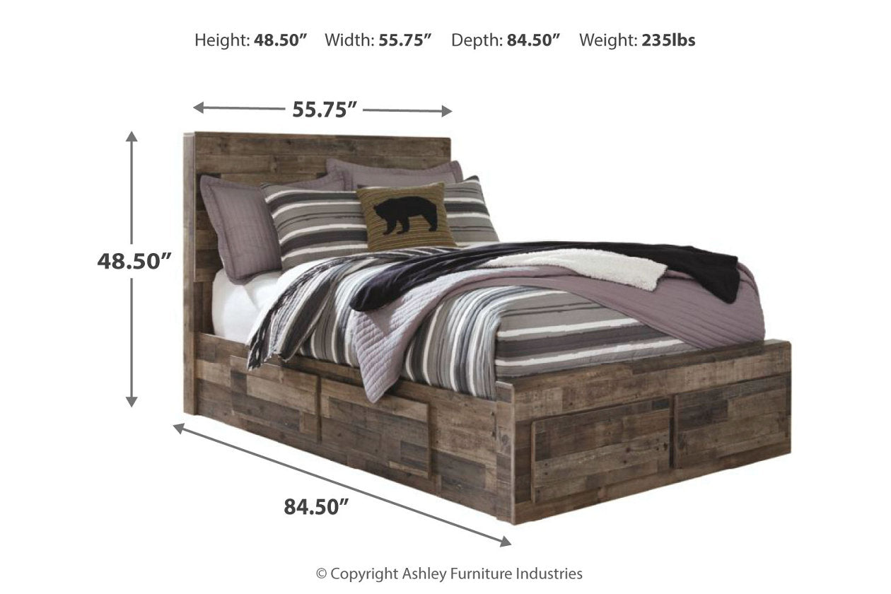 Derekson Multi Gray Full Panel Bed with 6 Storage Drawers - SET | B100-12 | B200-50(2) | B200-84S | B200-87 - Bien Home Furniture & Electronics