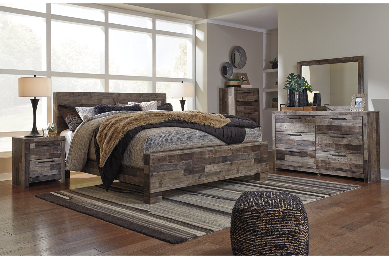 Derekson Multi Gray King Panel Bed - SET | B200-56 | B200-58 | B200-97 - Bien Home Furniture & Electronics