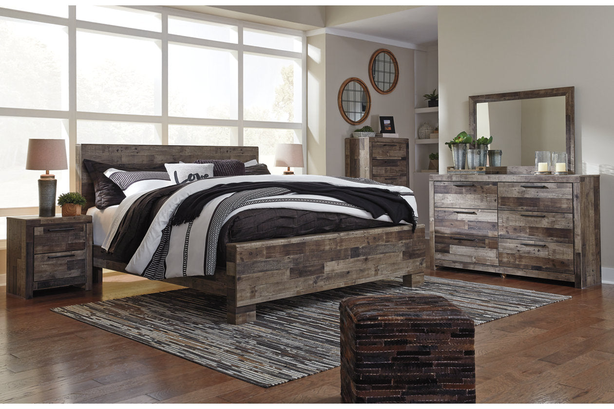Derekson Multi Gray King Panel Bed - SET | B200-56 | B200-58 | B200-97 - Bien Home Furniture & Electronics