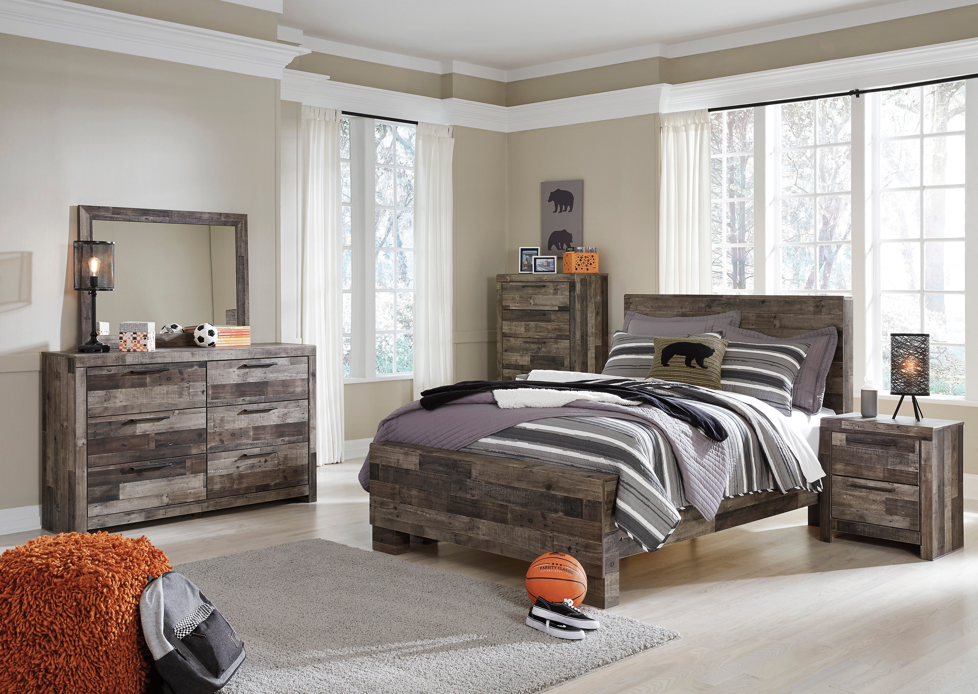 Derekson Multi Gray Panel Youth Bedroom Set - SET | B200-84 | B200-87 | B200-86 | B200-31 | B200-36 - Bien Home Furniture & Electronics