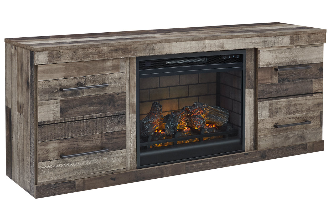Derekson Multi Gray TV Stand with Electric Fireplace - SET | EW0200-268 | W100-101 - Bien Home Furniture & Electronics