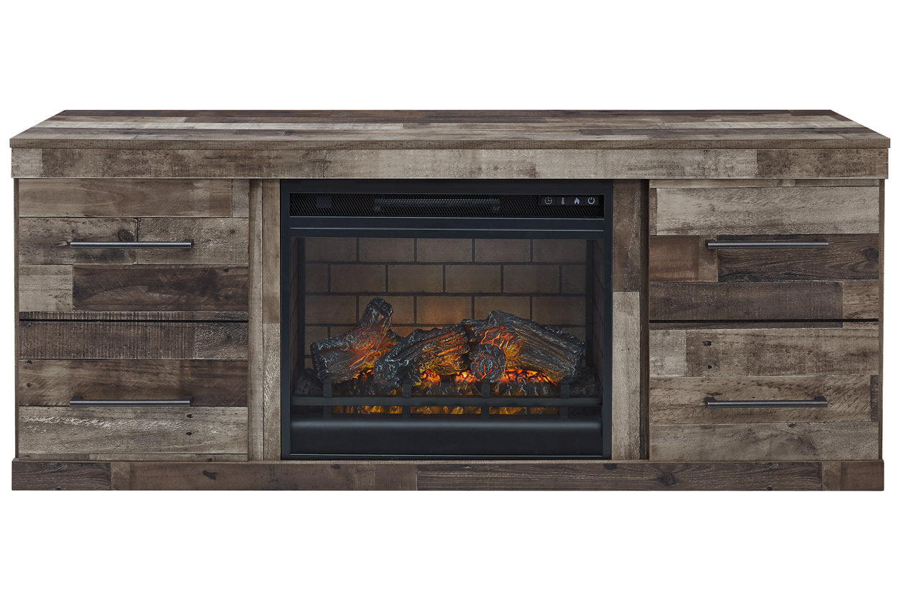 Derekson Multi Gray TV Stand with Electric Fireplace - SET | EW0200-268 | W100-101 - Bien Home Furniture & Electronics