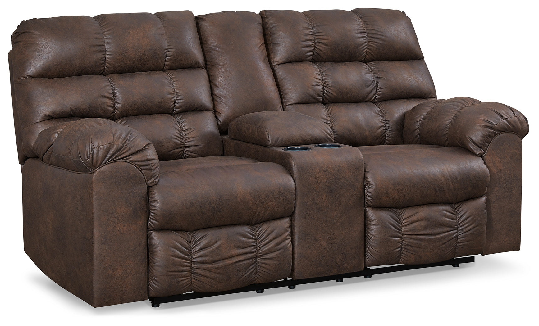 Derwin Nut Reclining Loveseat with Console - 2840194 - Bien Home Furniture &amp; Electronics