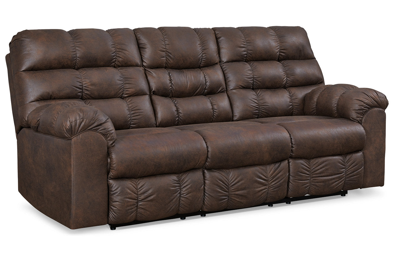 Derwin Nut Reclining Sofa with Drop Down Table - 2840189 - Bien Home Furniture &amp; Electronics