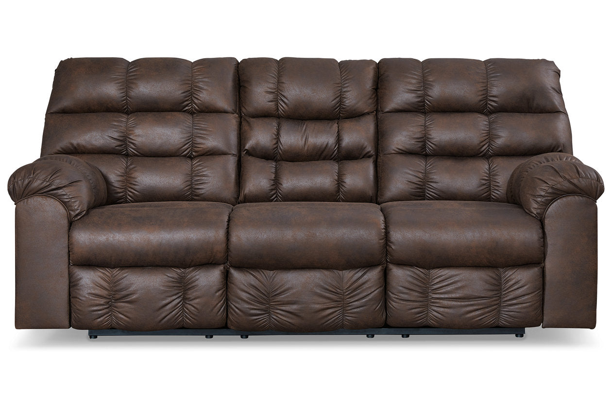 Derwin Nut Reclining Sofa with Drop Down Table - 2840189 - Bien Home Furniture &amp; Electronics