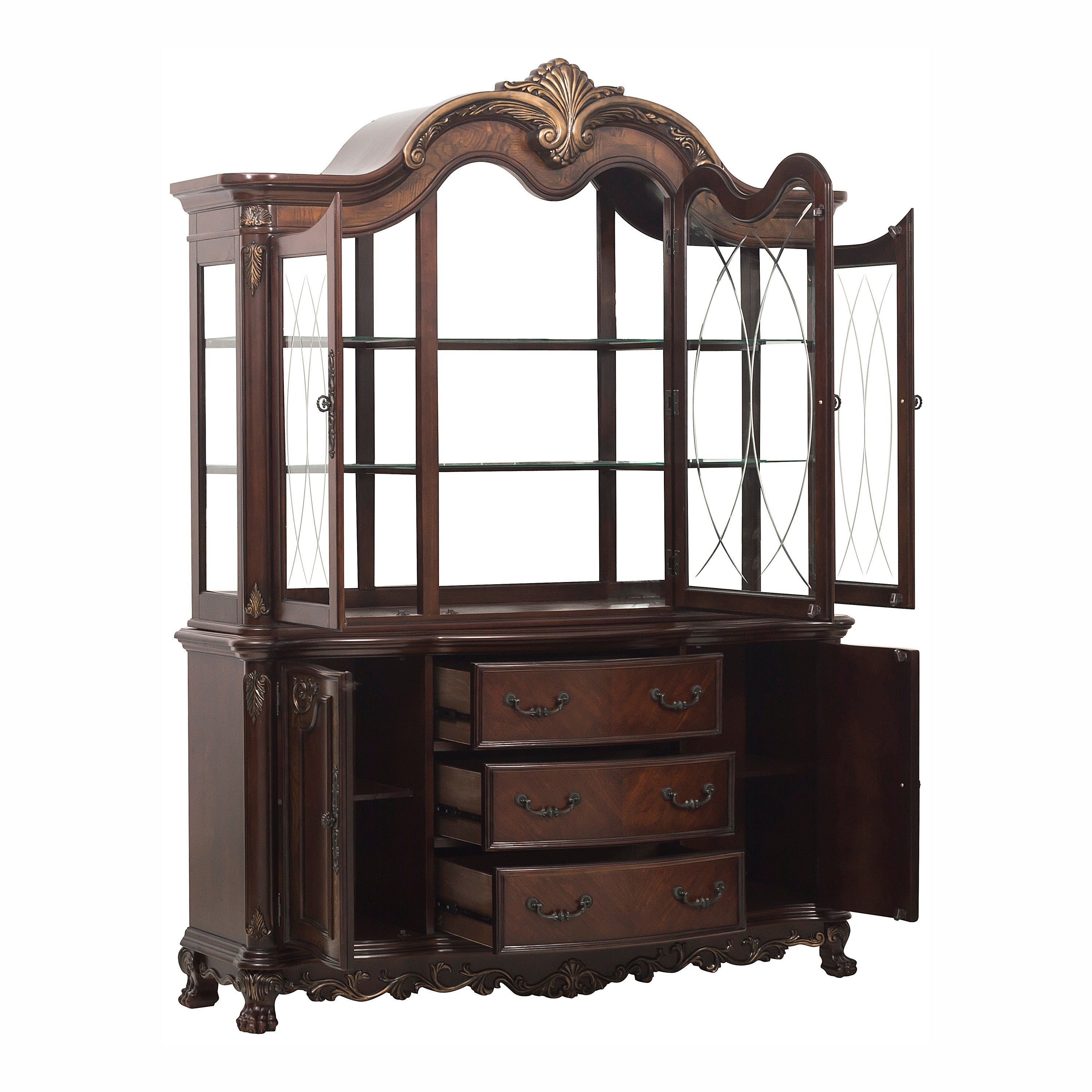 Deryn Park Cherry Buffet &amp; Hutch - SET | 2243-55 | 2243-50 - Bien Home Furniture &amp; Electronics