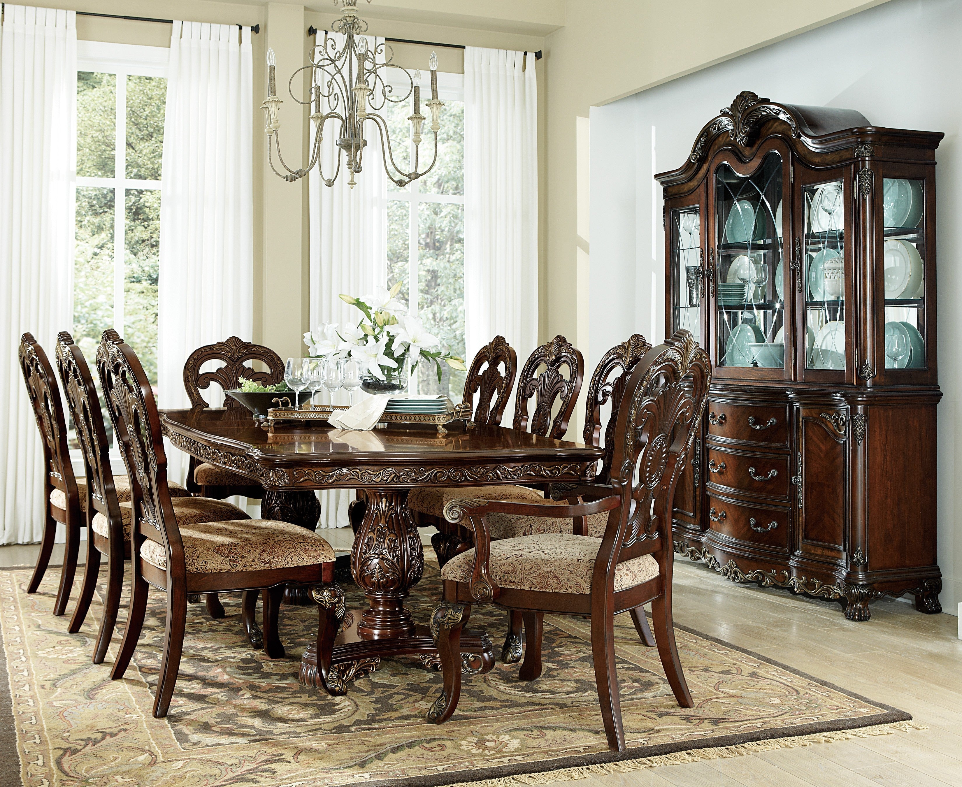 Deryn Park Cherry Extendable Dining Set - SET | 2243-114 | 2243-114B | 2243S(3) - Bien Home Furniture & Electronics