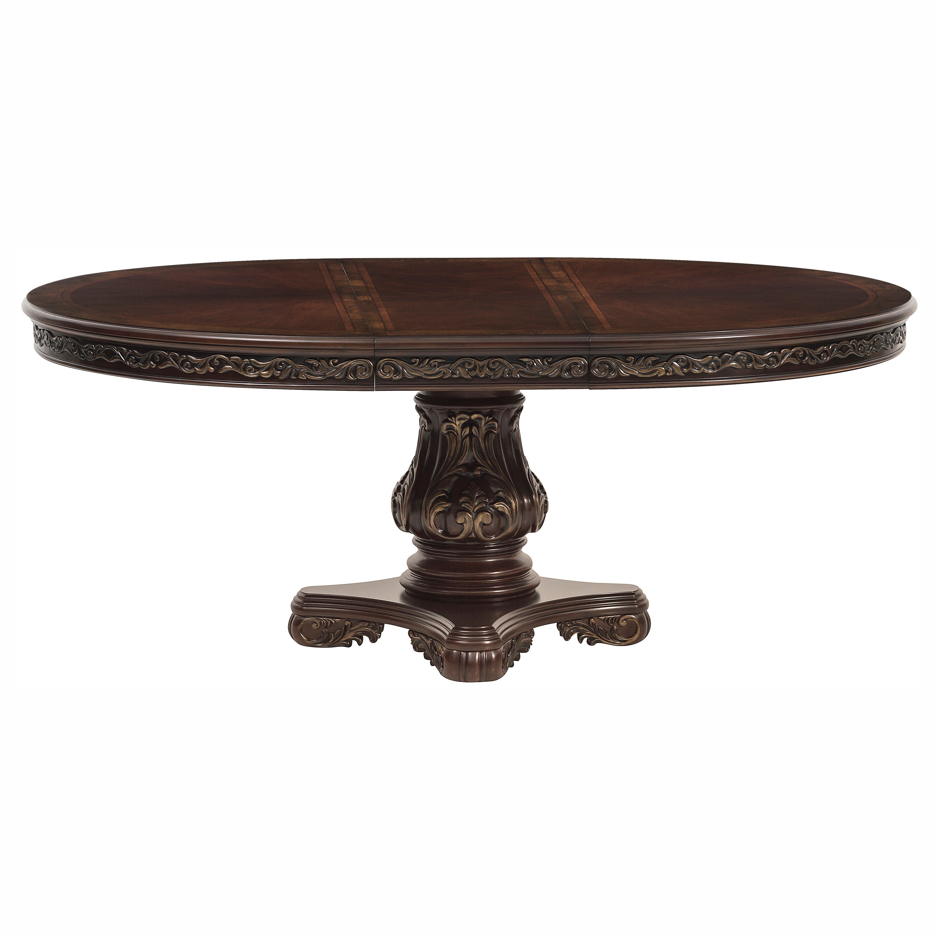 Deryn Park Cherry Extendable Round/Oval Dining Table - SET | 2243-76 | 2243-76B - Bien Home Furniture & Electronics