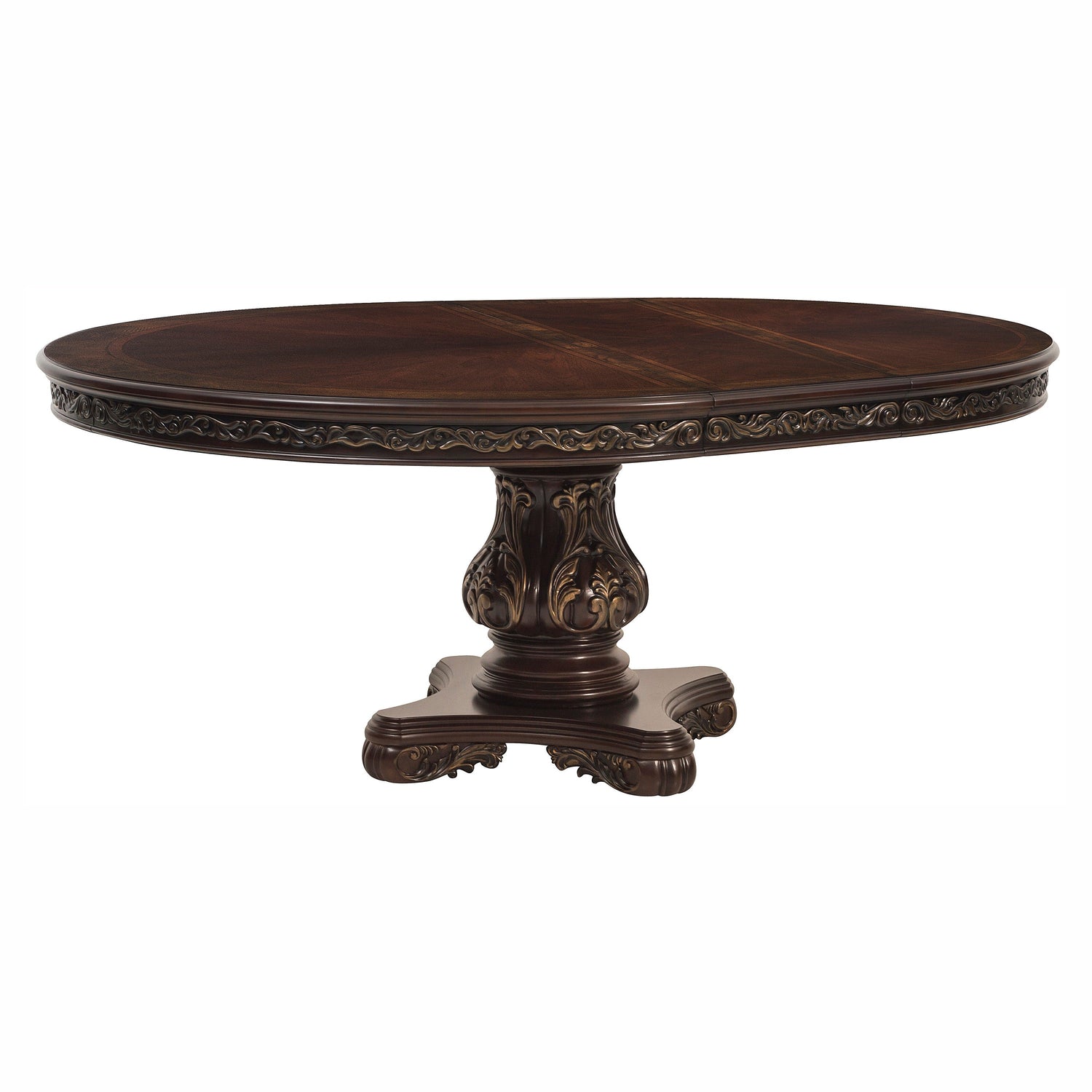 Deryn Park Cherry Extendable Round/Oval Dining Table - SET | 2243-76 | 2243-76B - Bien Home Furniture & Electronics