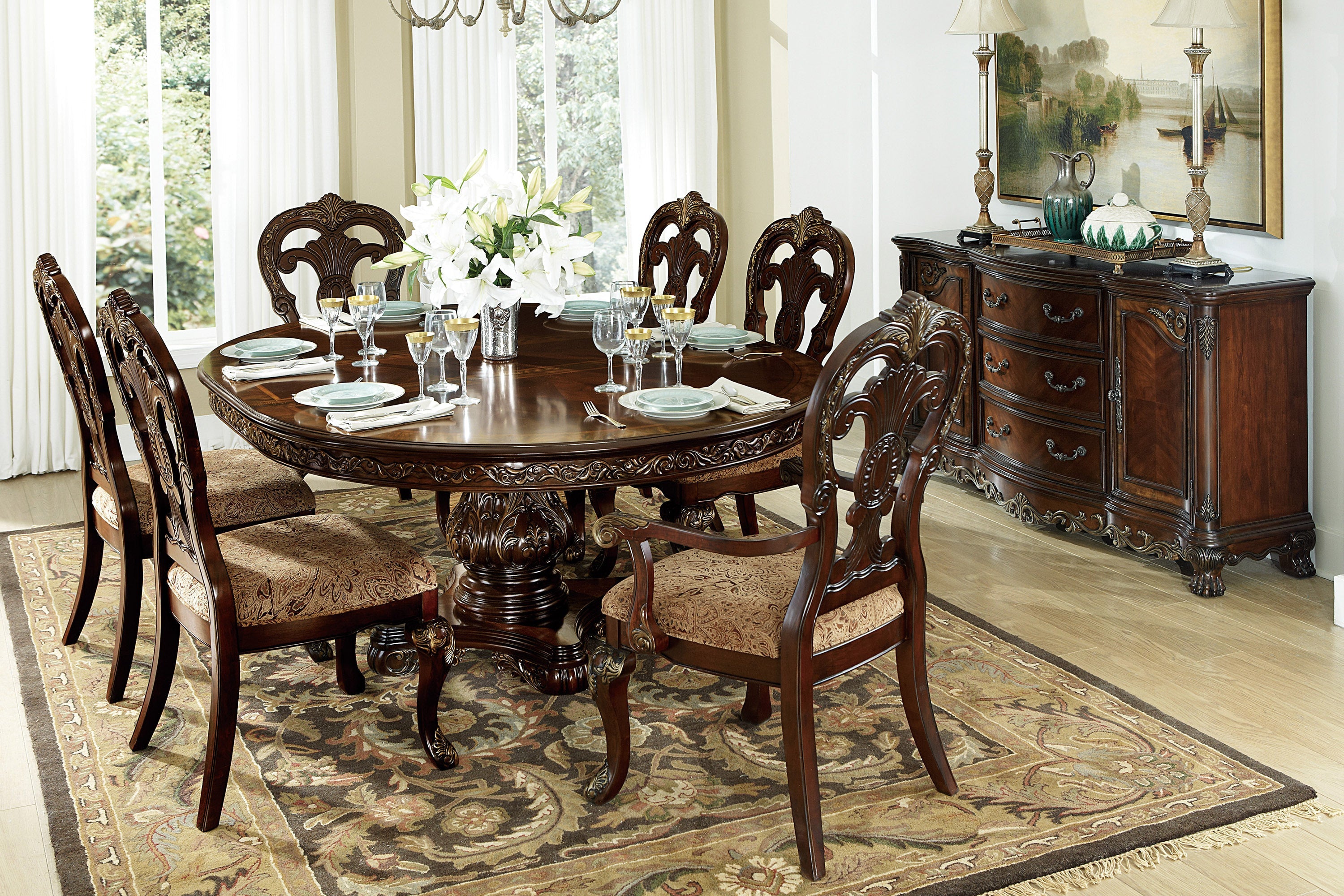 Deryn Park Cherry Side Chair, Set of 2 - 2243S - Bien Home Furniture & Electronics