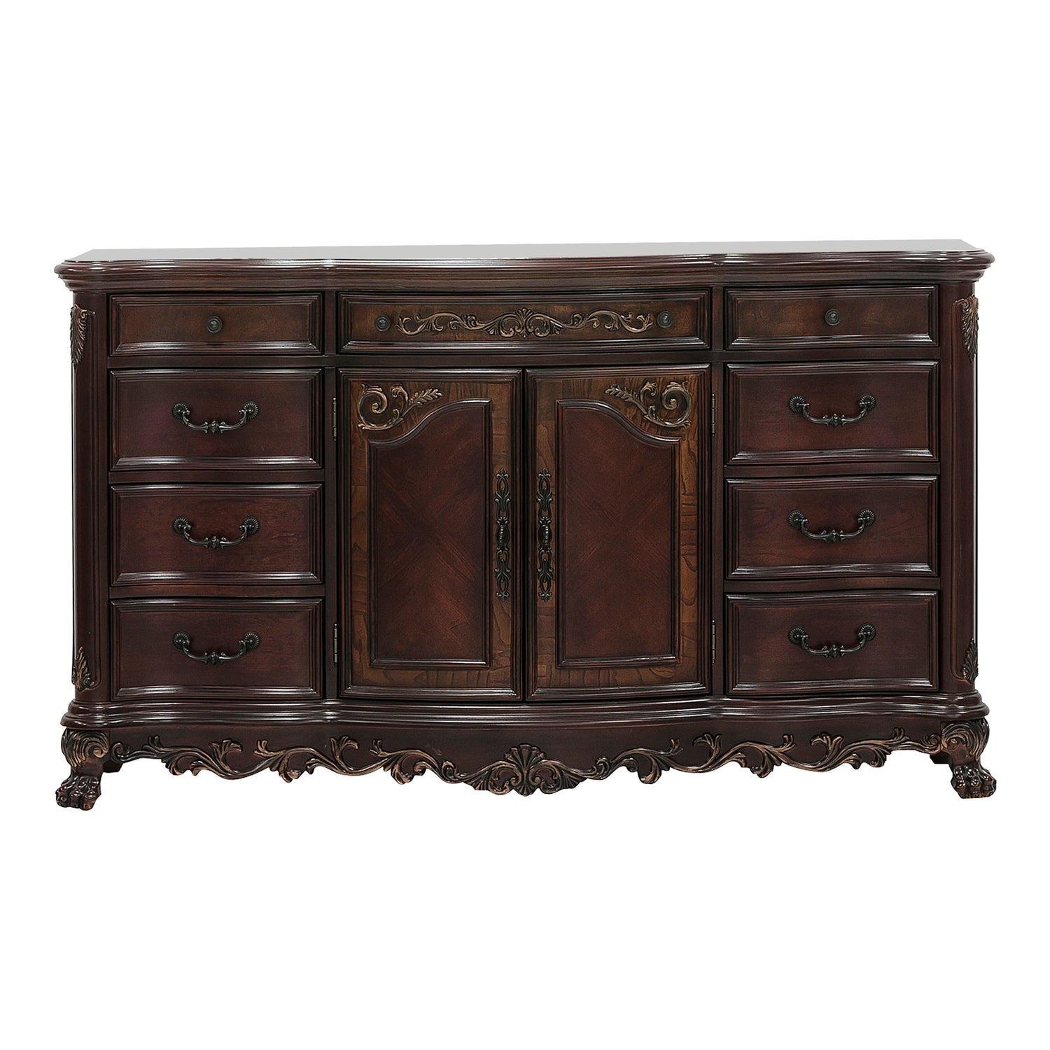 Deryn Park Cherry Sleigh Bedroom Set - SET | 2243SLK-1 | 2243SLK-2 | 2243SLK-3EK | 2243-5 | 2243-6 | 2243-4 | 2243-9 - Bien Home Furniture & Electronics