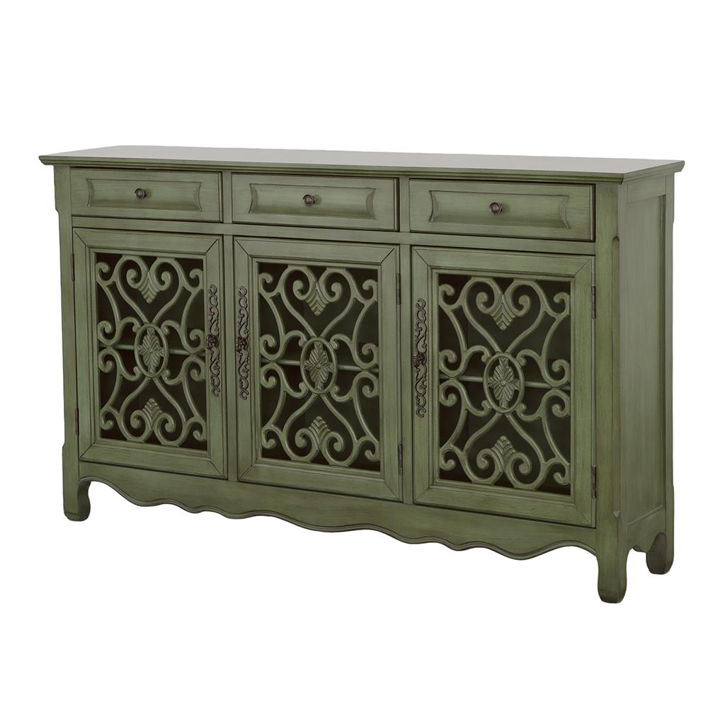 Deserie Antique Green 3-Door Accent Cabinet - 950357 - Bien Home Furniture & Electronics