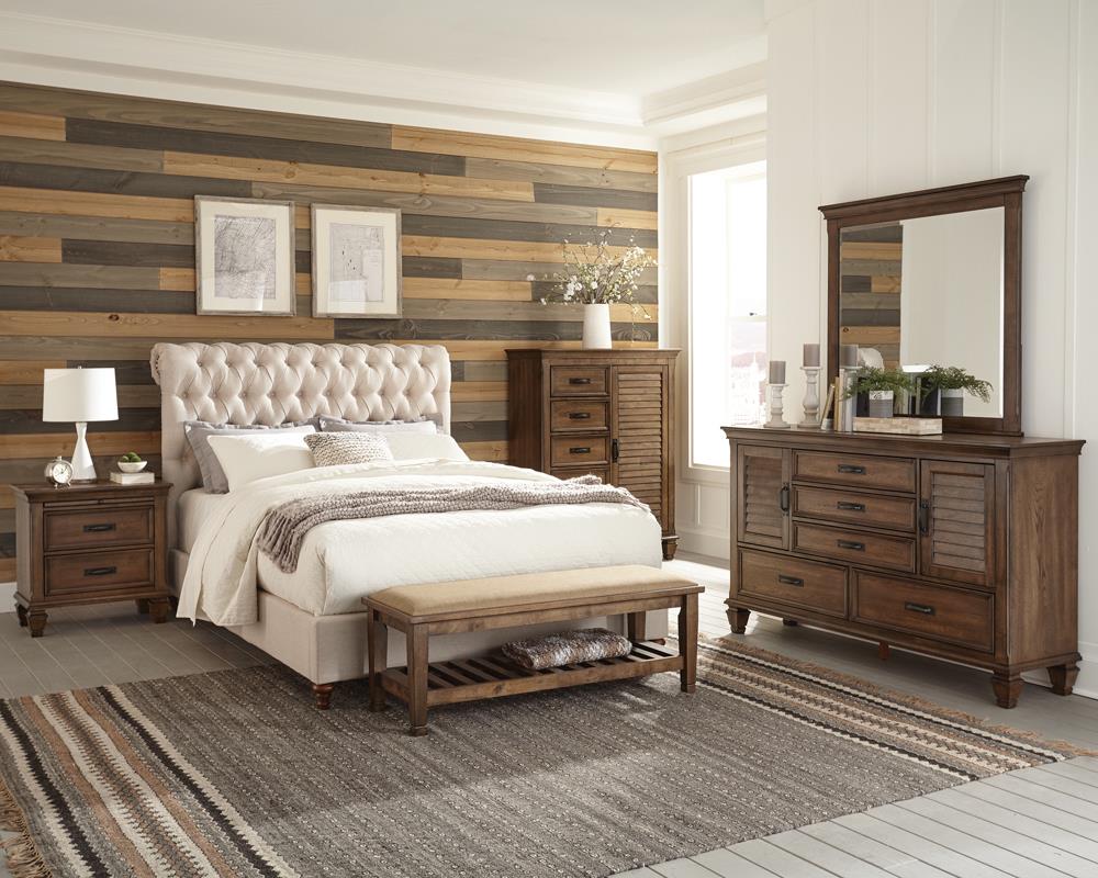 Devon Button Tufted Upholstered Eastern King Bed Beige - 300525KE - Bien Home Furniture & Electronics