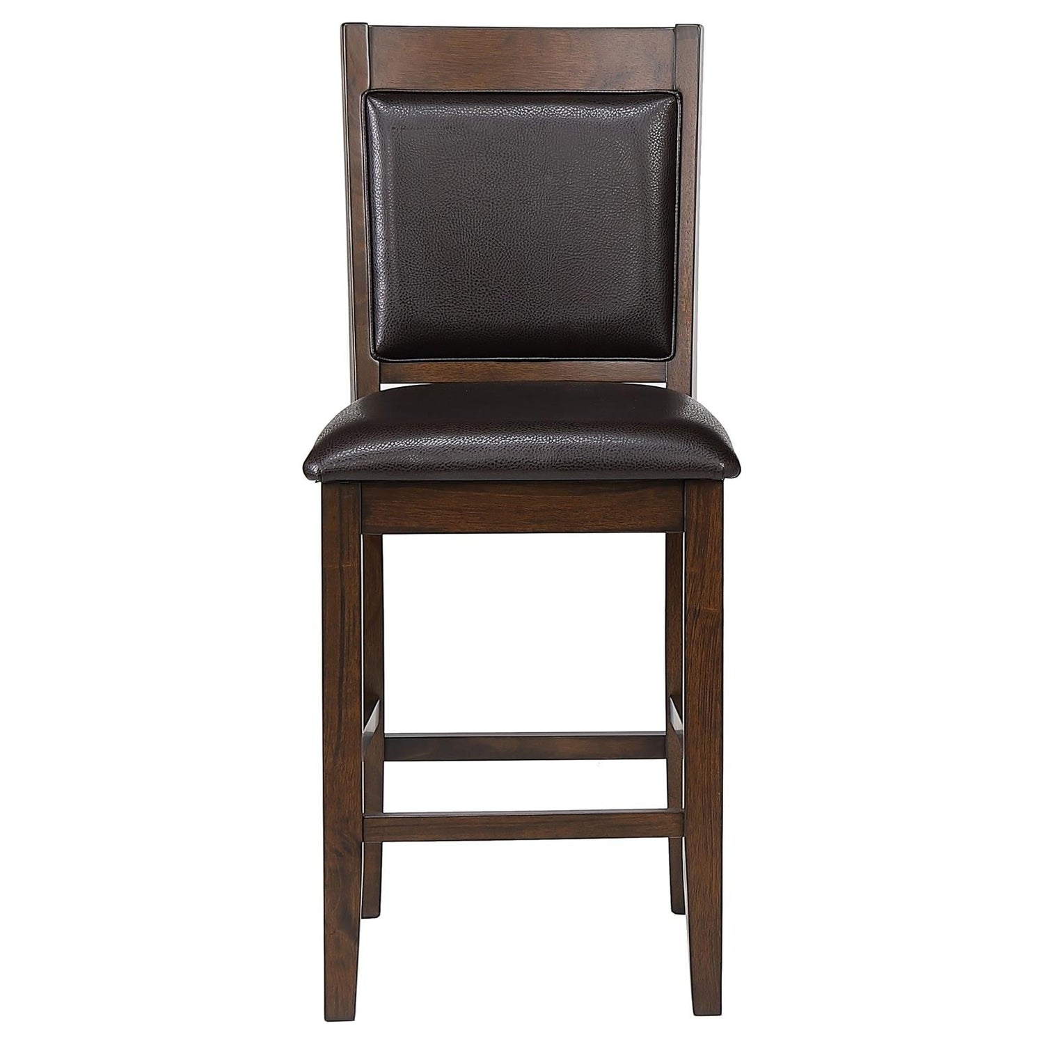Dewey Brown/Walnut Upholstered Counter Height Chairs with Footrest, Set of 2 - 115209 - Bien Home Furniture & Electronics
