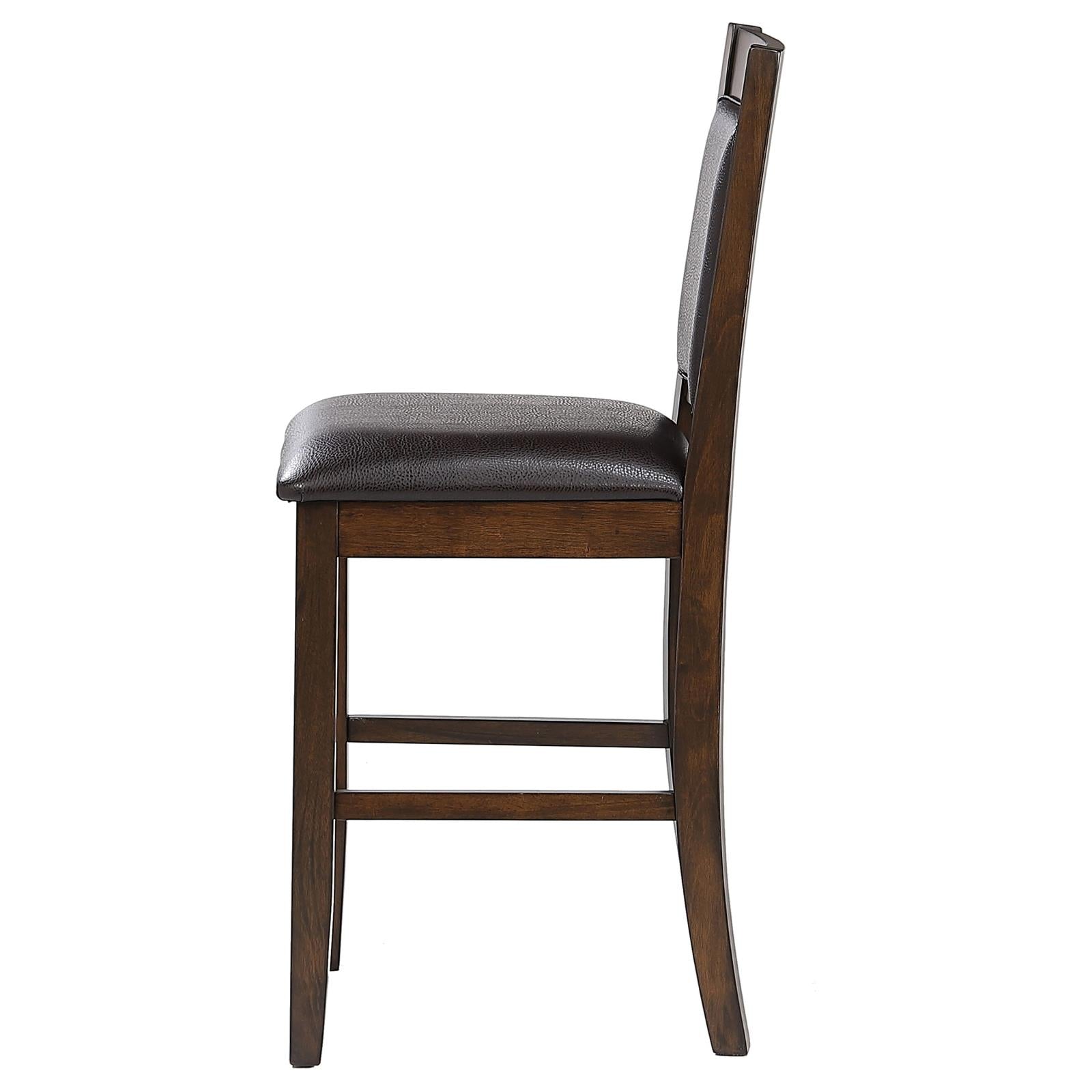 Dewey Brown/Walnut Upholstered Counter Height Chairs with Footrest, Set of 2 - 115209 - Bien Home Furniture & Electronics