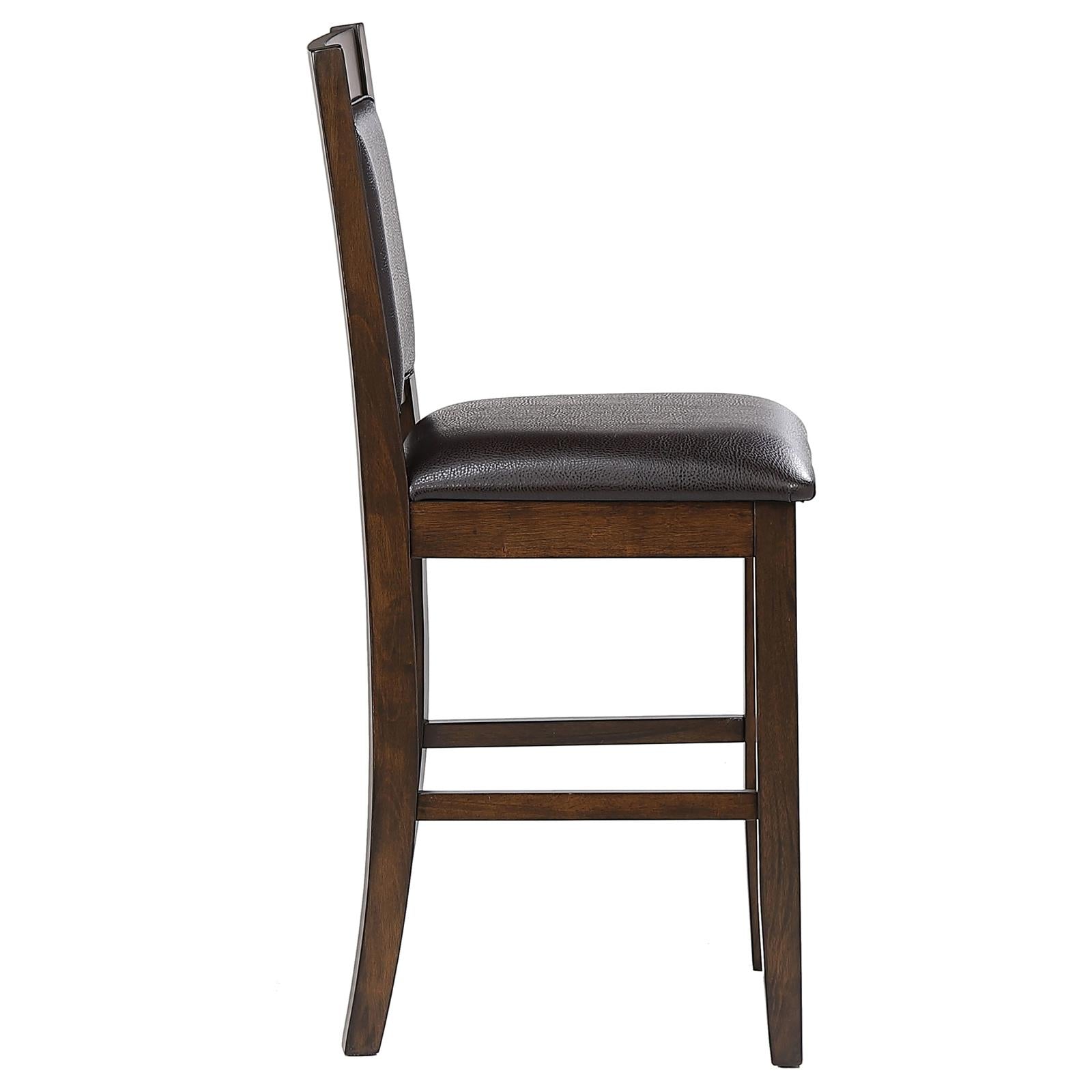 Dewey Brown/Walnut Upholstered Counter Height Chairs with Footrest, Set of 2 - 115209 - Bien Home Furniture & Electronics