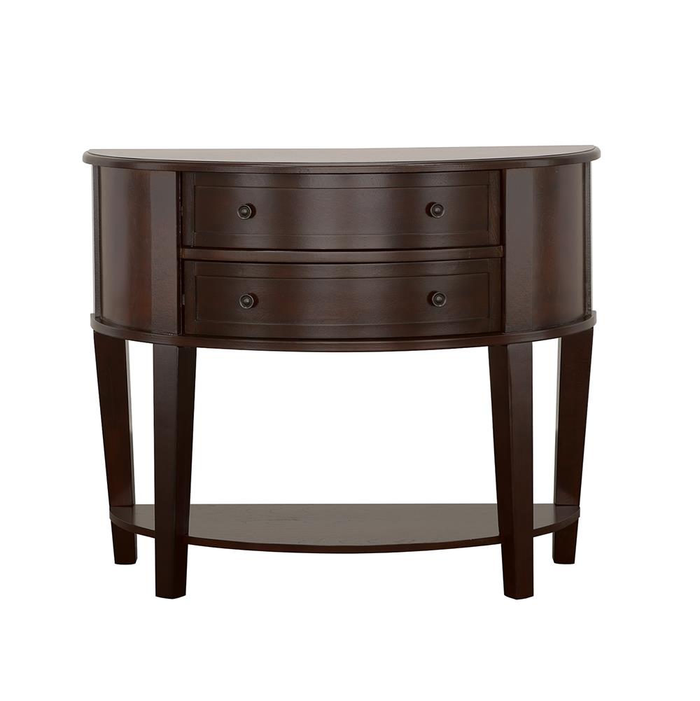 Diane Cappuccino 2-Drawer Demilune Shape Console Table - 950156 - Bien Home Furniture & Electronics