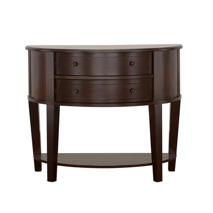 Diane Cappuccino 2-Drawer Demilune Shape Console Table - 950156 - Bien Home Furniture &amp; Electronics