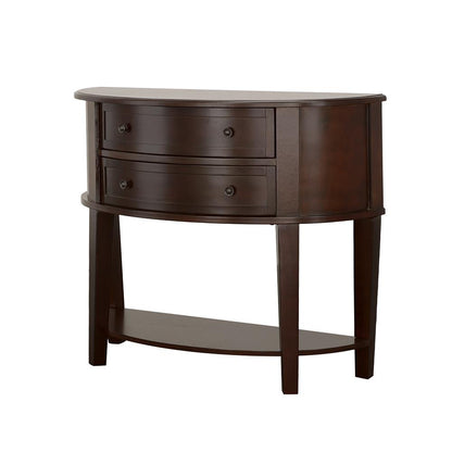 Diane Cappuccino 2-Drawer Demilune Shape Console Table - 950156 - Bien Home Furniture &amp; Electronics
