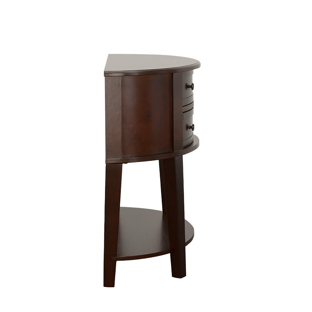 Diane Cappuccino 2-Drawer Demilune Shape Console Table - 950156 - Bien Home Furniture & Electronics