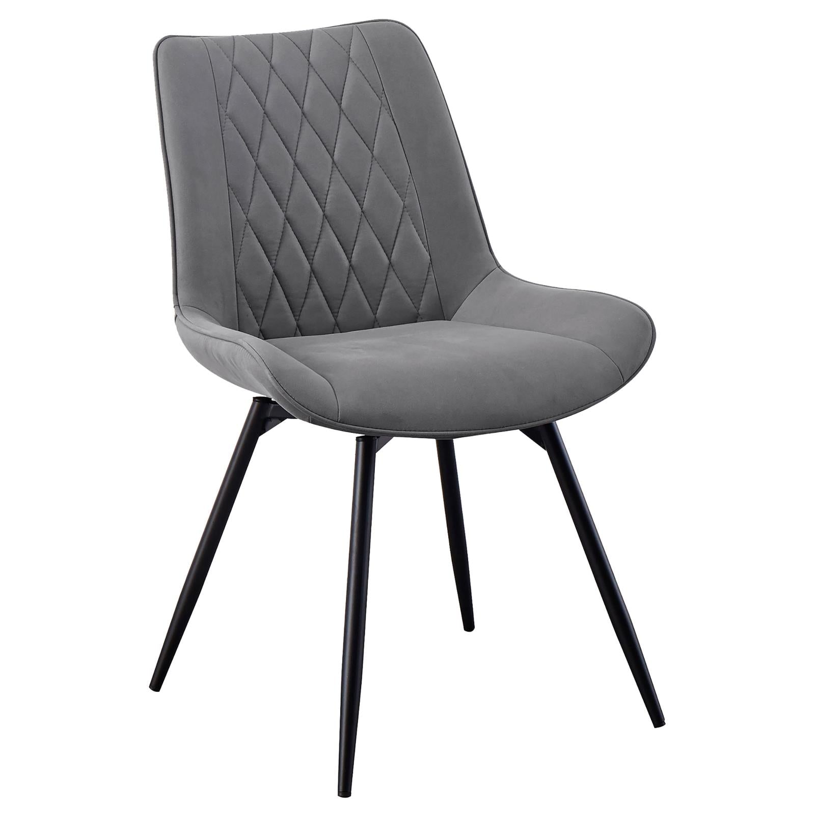 Diggs Gray/Gunmetal Upholstered Tufted Swivel Dining Chairs, Set of 2 - 193312 - Bien Home Furniture & Electronics