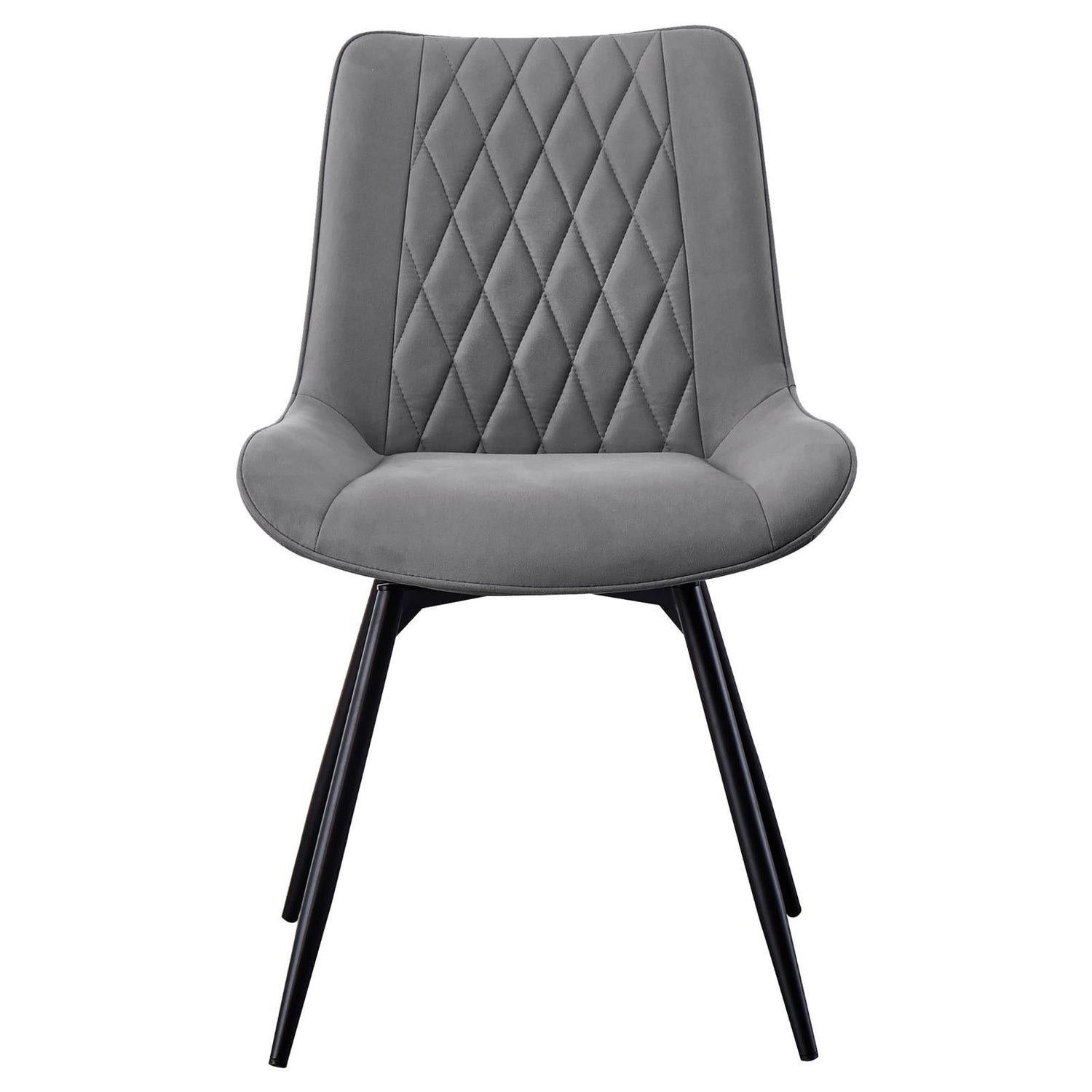 Diggs Gray/Gunmetal Upholstered Tufted Swivel Dining Chairs, Set of 2 - 193312 - Bien Home Furniture & Electronics