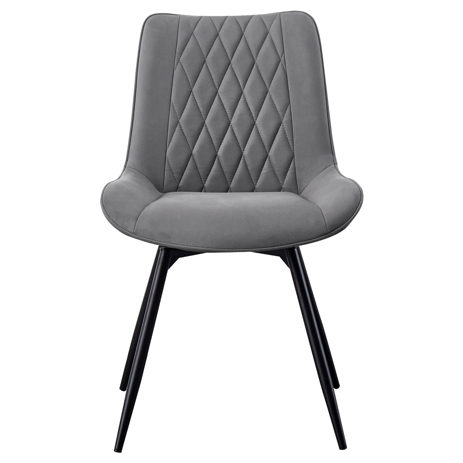 Diggs Gray/Gunmetal Upholstered Tufted Swivel Dining Chairs, Set of 2 - 193312 - Bien Home Furniture &amp; Electronics