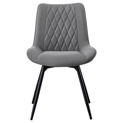 Diggs Gray/Gunmetal Upholstered Tufted Swivel Dining Chairs, Set of 2 - 193312 - Bien Home Furniture &amp; Electronics