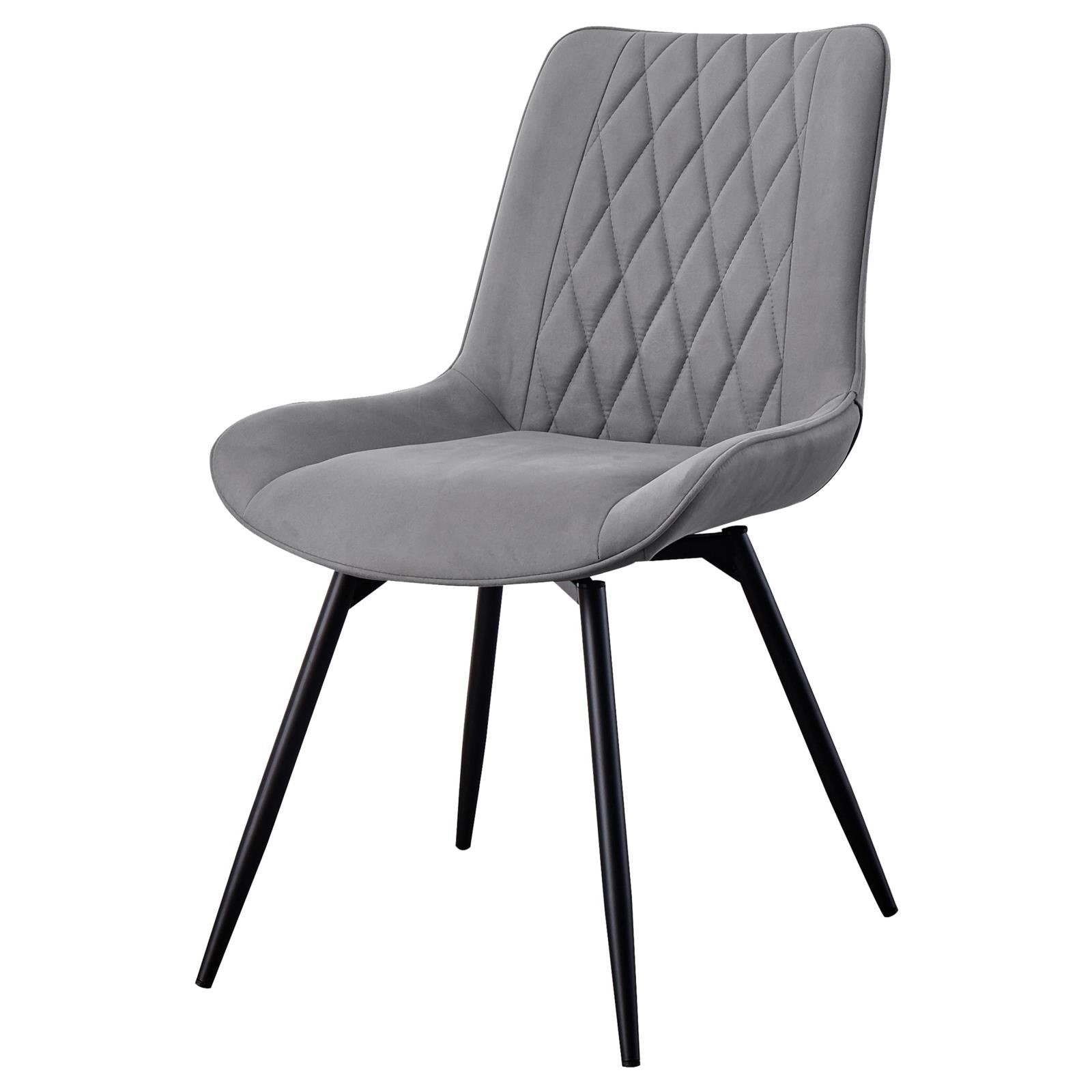 Diggs Gray/Gunmetal Upholstered Tufted Swivel Dining Chairs, Set of 2 - 193312 - Bien Home Furniture & Electronics
