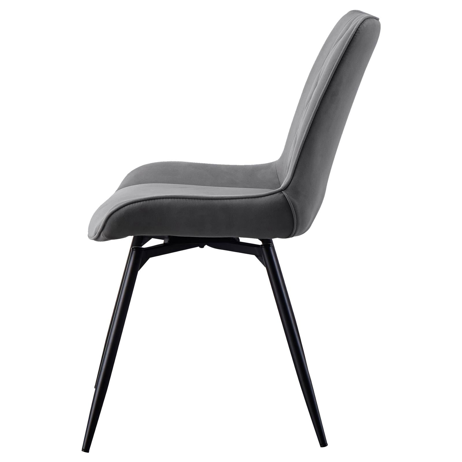 Diggs Gray/Gunmetal Upholstered Tufted Swivel Dining Chairs, Set of 2 - 193312 - Bien Home Furniture & Electronics