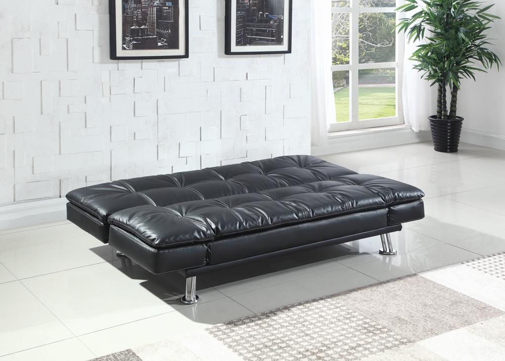 Dilleston Tufted Back Upholstered Sofa Bed Black - 300281 - Bien Home Furniture & Electronics