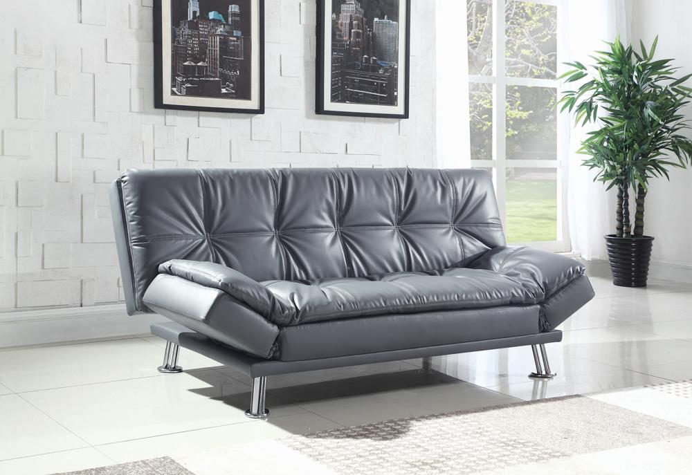 Dilleston Tufted Back Upholstered Sofa Bed Gray - 500096 - Bien Home Furniture & Electronics