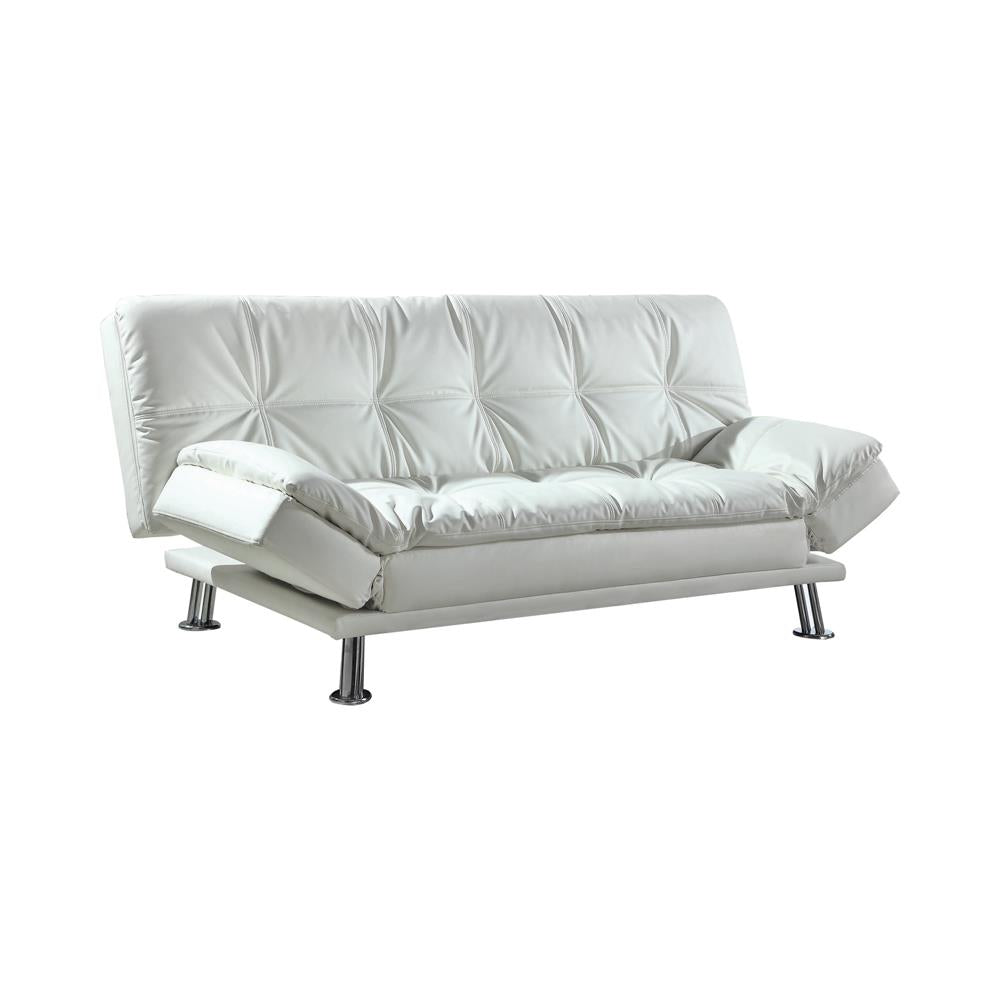 Dilleston Tufted Back Upholstered Sofa Bed White - 300291 - Bien Home Furniture & Electronics