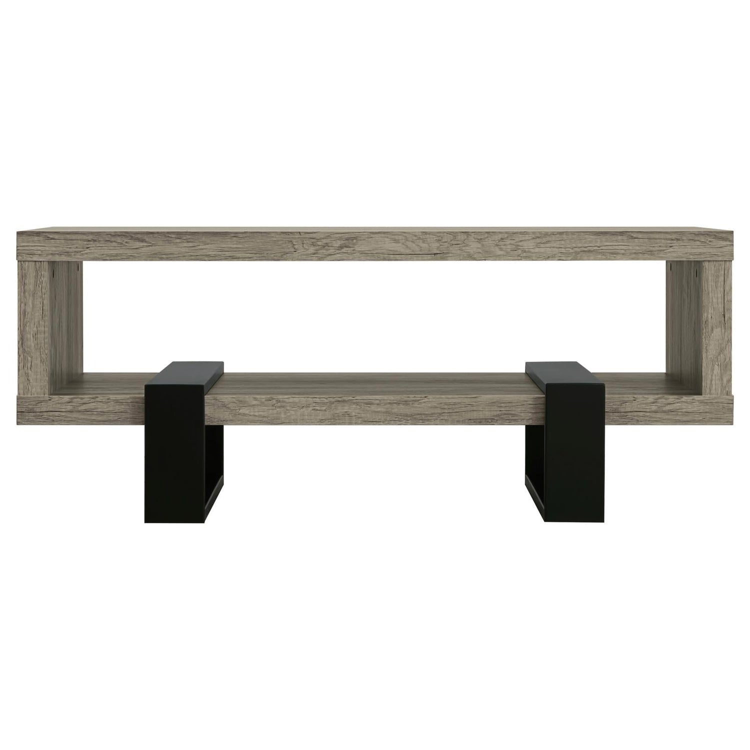 Dinard Gray Driftwood Coffee Table with Shelf - 720878 - Bien Home Furniture & Electronics
