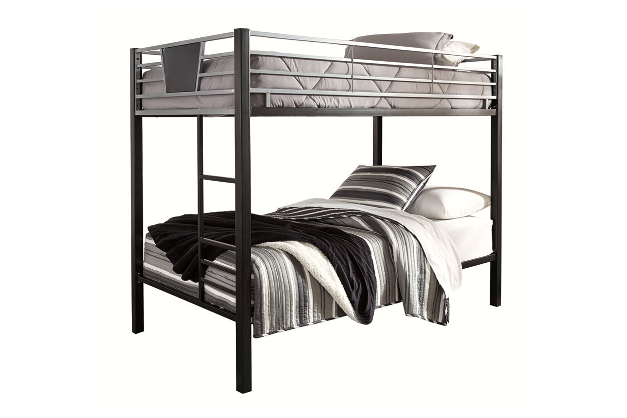 Dinsmore Black/Gray Twin over Twin Bunk Bed with Ladder - B106-59 - Bien Home Furniture & Electronics