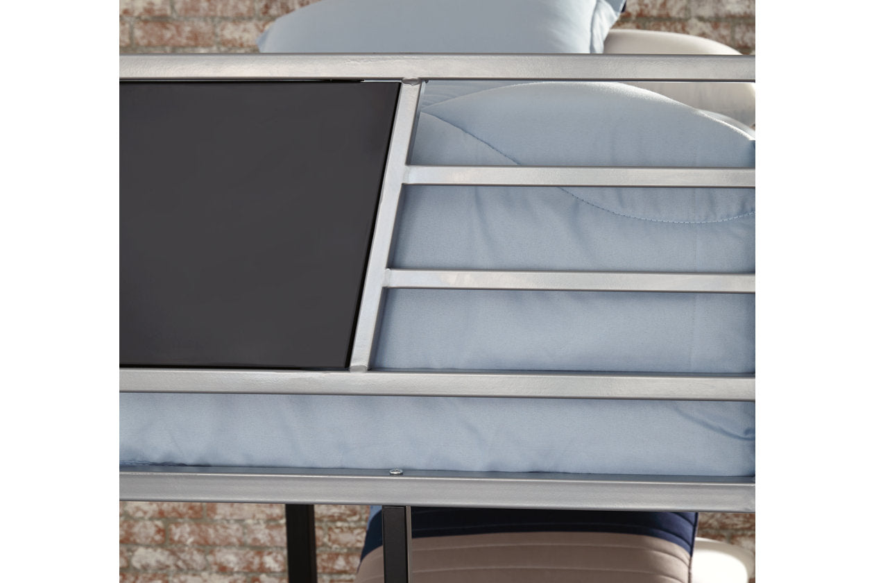 Dinsmore Black/Gray Twin over Twin Bunk Bed with Ladder - B106-59 - Bien Home Furniture & Electronics